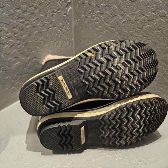 Size 8 Sorel Caribou NY1879 Black Nubuck/Sherpa Waterproof Women Insulated Boots - Picture 6 of 7